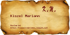Kiszel Mariann névjegykártya