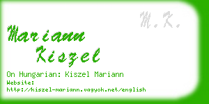 mariann kiszel business card